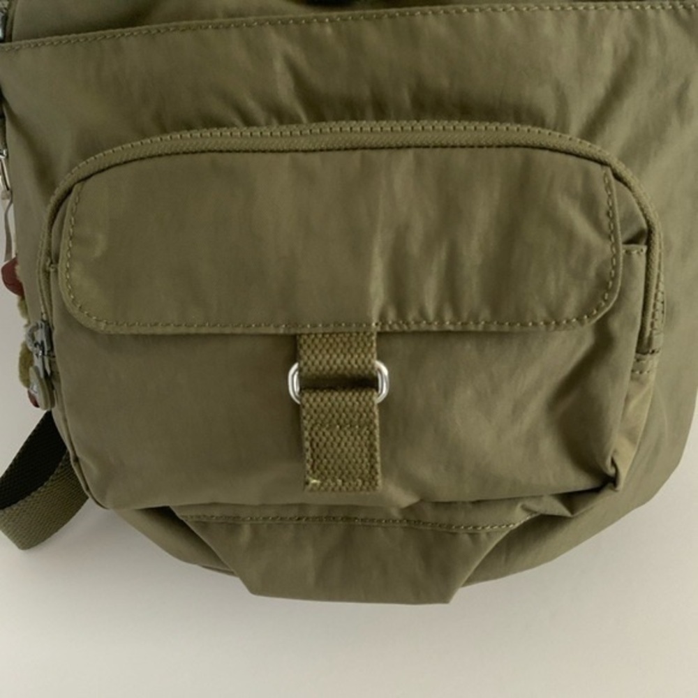 Kipling Olive Backpack With Monkey Keychain - image 6
